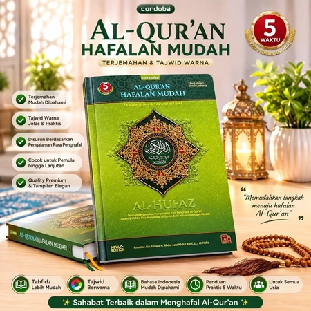 Al-Quran Al-Hufaz A5 HC - Mushaf Hafalan Mudah, Terjemah, Tajwid Warna Hijau
